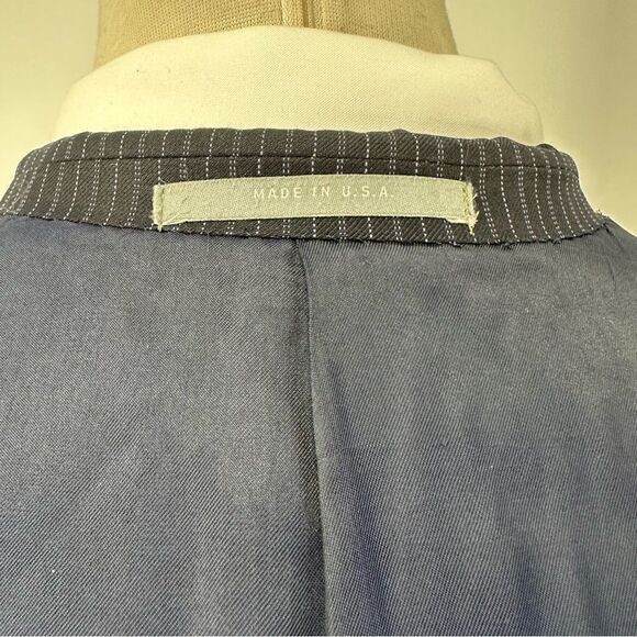 Hickey Freeman 2 Btn Wool and Cashmere Blend Navy Blue Pinstripe Sport Coat 42L - Picture 7 of 11